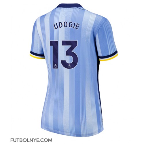 Camiseta Tottenham Hotspur Destiny Udogie #13 Visitante Equipación para mujer 2024-25 manga corta